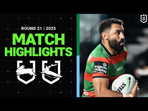 NRL Highlights | 2025 NRL Match Highlights | Rabbitohs v Sharks | Round 21