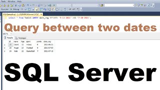 Query between two dates sql server