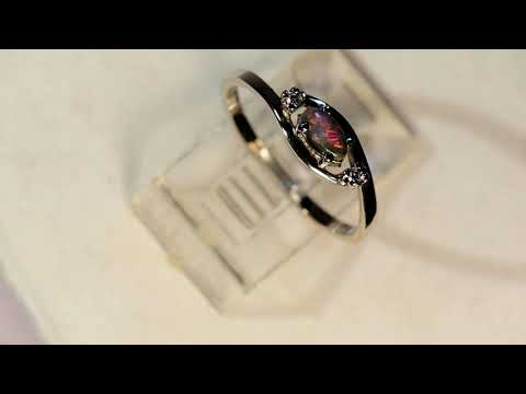 m16216 black opal diamond 18k white gold ring