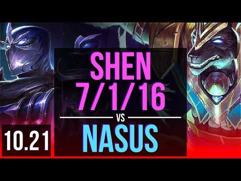 SHEN vs NASUS (TOP) | 7/1/16, 66% winrate | EUW Master | v10.21