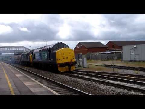 37402 and 37405 at Bridgwater with 6V74 and 6M67 on 13th June 2013