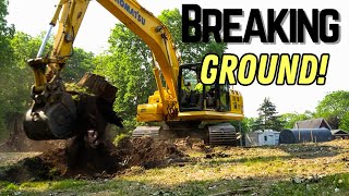 Logging, Landing Clearing, and Breaking Ground // EP.1 Timber Frame House