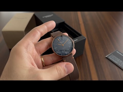 Sternglas Hamburg Bronze Case 42mm Automatic Wrist Watch Dark Blue Dial