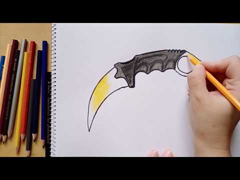 Как нарисовать керамбит мраморный градиент || how to draw a karambit marble gradient