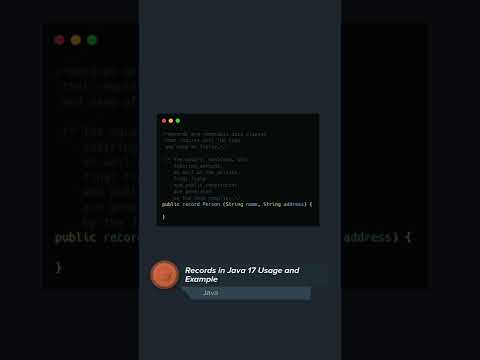 Records in Java 17 Usage and Example #records #java17 #programming #programmingshorts
