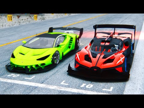 Bugatti Bolide GTR Concept vs Lamborghini Centenario GTR Concept at Drag Race 24 KM