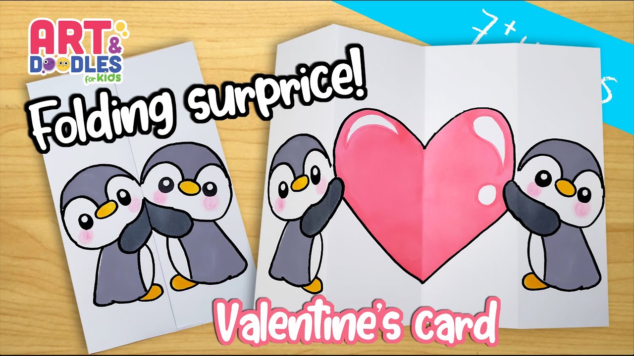 How to draw VALENTINE'S CARD  |  FOLDING SURPRISE