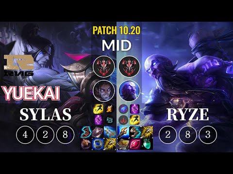 RNG yuekai Sylas vs Ryze Mid - KR Patch 10.20