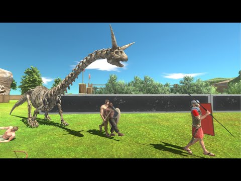 Escape from Long Dinosaur Skeleton - 800 SUBS SPECIAL - NEW UPDATE Animal Revolt Battle Simulator