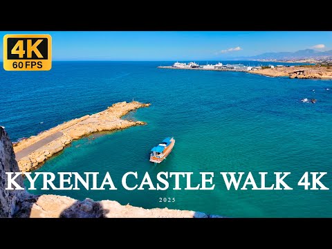 Girne (Kyrenia) Castle 4K Walking Tour | Cyprus Old Harbour Exploration