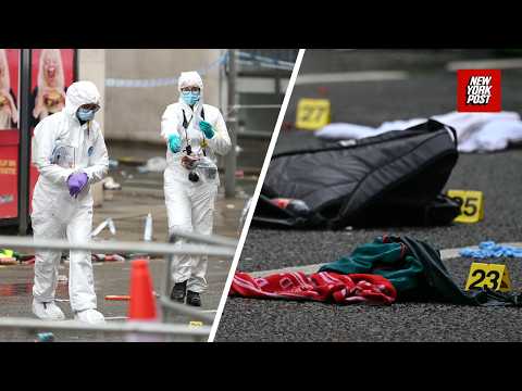 Forensic officers scour Liverpool parade crash site after van plows through crowd