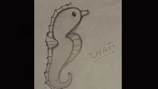 How to draw seahorse|Easy drawing for kids step by step tutorial for beginners|Easy things to draw