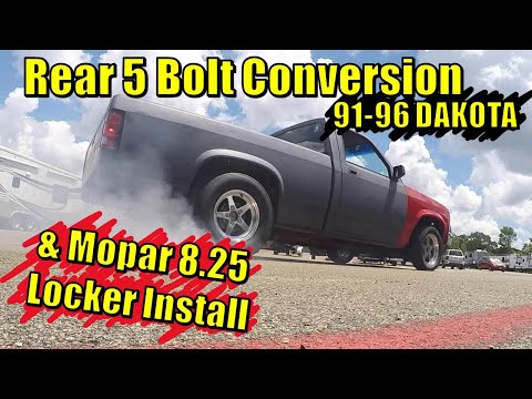 Dakota Rear 5 Lug Conversion and Mopar 8.25 Lock Right Locker Install - Racer X Garage Episode 26