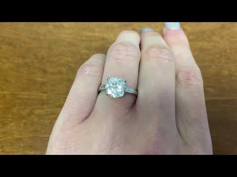 2.46ct Old European Cut Rare Boucheron Diamond Engagement Ring - Vintage Boucheron Ring - Hand Video