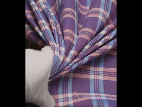 Check Multicolor Pure Cotton 90 GSM Handwoven Fabric 697 — video