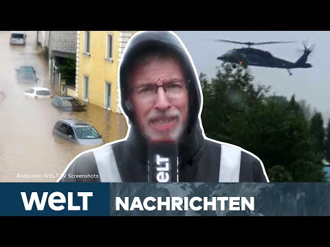 HOCHWASSER-KATASTROPHE: Rettungseinsätze mit "Black Hawk"-Heli – Evakuierungen in Wien | WELT STREAM
