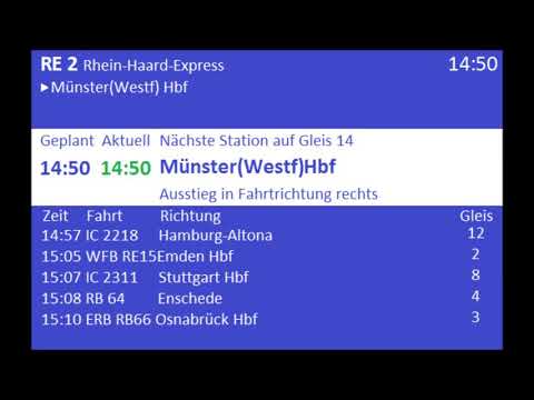 [DB Regio NRW] Ansagen RE2 Münster(Westf)Hbf - Düsseldorf Hbf