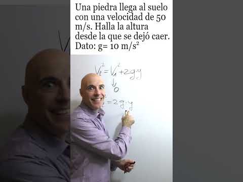 ALTURA A LA QUE UNA PIEDRA ES SOLTADA CONOCIENDO LA VELOCIDAD CON LA QUE LLEGA AL SUELO