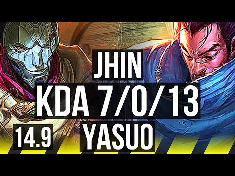 JHIN & Janna vs YASUO & Veigar (ADC) | 7/0/13, Godlike, 500+ games | EUW Master | 14.9