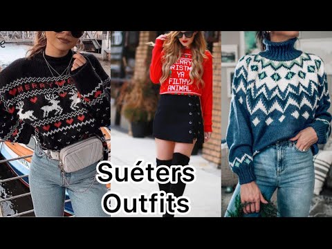 MODA 2022 MUJER | Outfits | LOOKS CON SUÉTER DE MODA Tendencias OTOÑO 2021 INVIERNO 2022 🍁