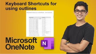 Keyboard Shortcuts to Use Outlines in Microsoft OneNote | Onenote Outl