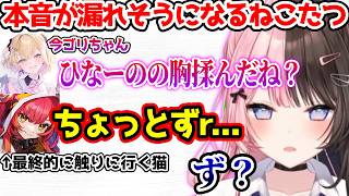 ひなーのの胸を揉むゴリラ（語弊あり）に本音が漏れるねこたつ【ぶいすぽっ！切り抜き】