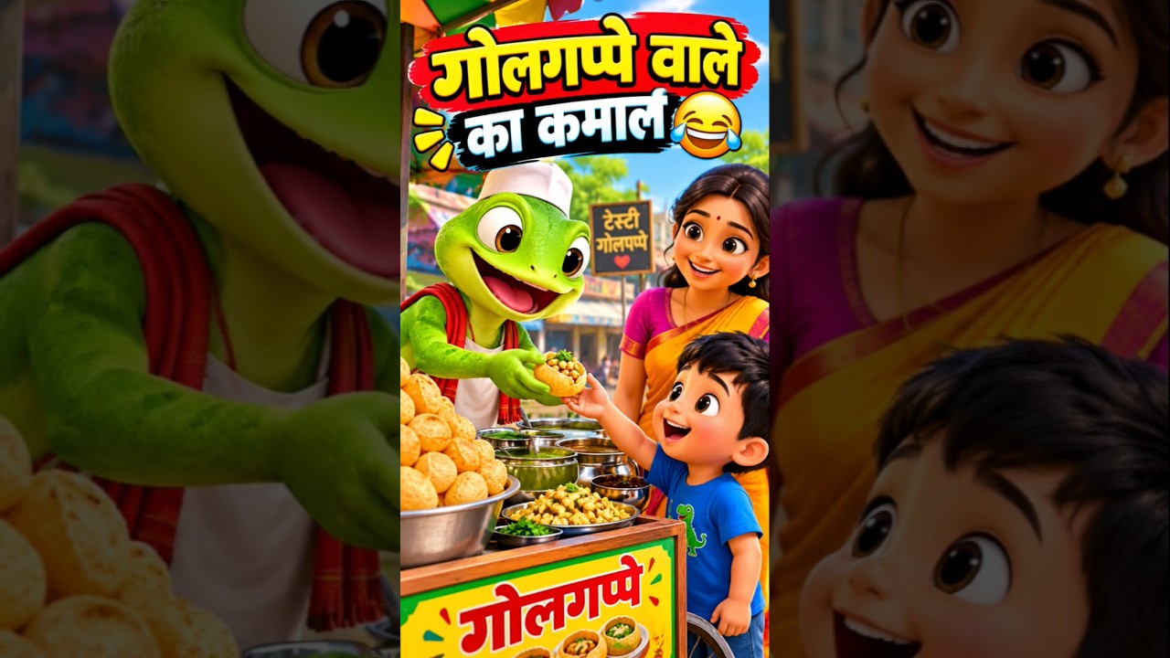 🐸 गोलगप्पे वाले की मज़ेदार कहानी 😂 | Funny 3D Animation #shorts😂