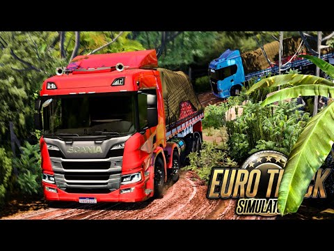 OS CAMINHÕES ARQUEADOS SOFRERAM NA ESTRADA DE LAMA COM ATOLEIROS! - EURO TRUCK SIMULATOR 2