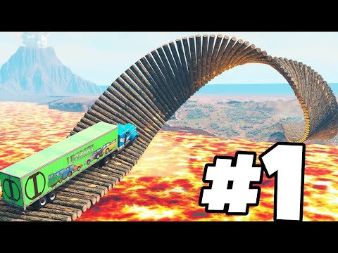 Cars vs Impossible Loop Bridge but The Floor is Lava | BeamNG.Drive - Complation