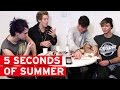 5 Seconds of Summer tuck into some English food ...