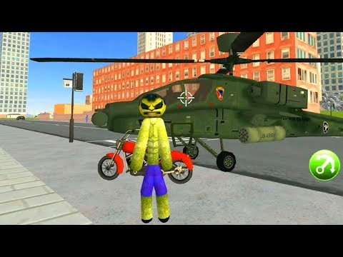 Green Monster Stickman Rope Hero Gangstar Crime - Gameplay Trailer (Android Game)