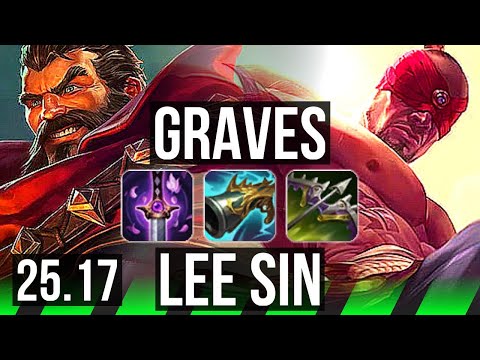 GRAVES vs LEE SIN (JGL) | 45k DMG, 21/4/8, Godlike | KR Master | 25.17
