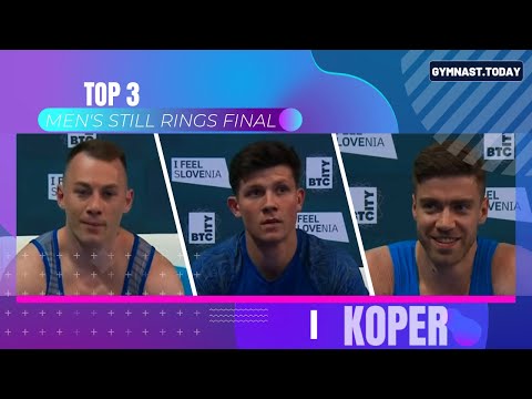 Top 3 in Men's Rings Final - 2024 Koper Gymnastics World Challenge Cup