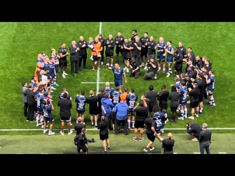 Ellis Genge leading the singing of ‘Blackbird’ after Bristol Bears beat Bath