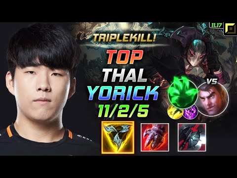 Thal Yorick TOP vs Jayce - 트할 탑 요릭 템트리 룬 트포 착취 ヨリック Йорик 牧魂人 約瑞科 - LOL KR 11.17