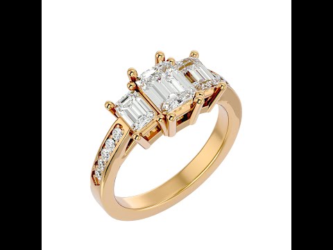 Inel de Logodna Trilogy Striking Emerald Aur 18k Real Diamond - Amélie