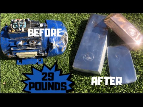 29 Pound Motor Melt Down - Casting Copper Aluminium - Stack Value & Baby Kangaroo - ASMR MELTING