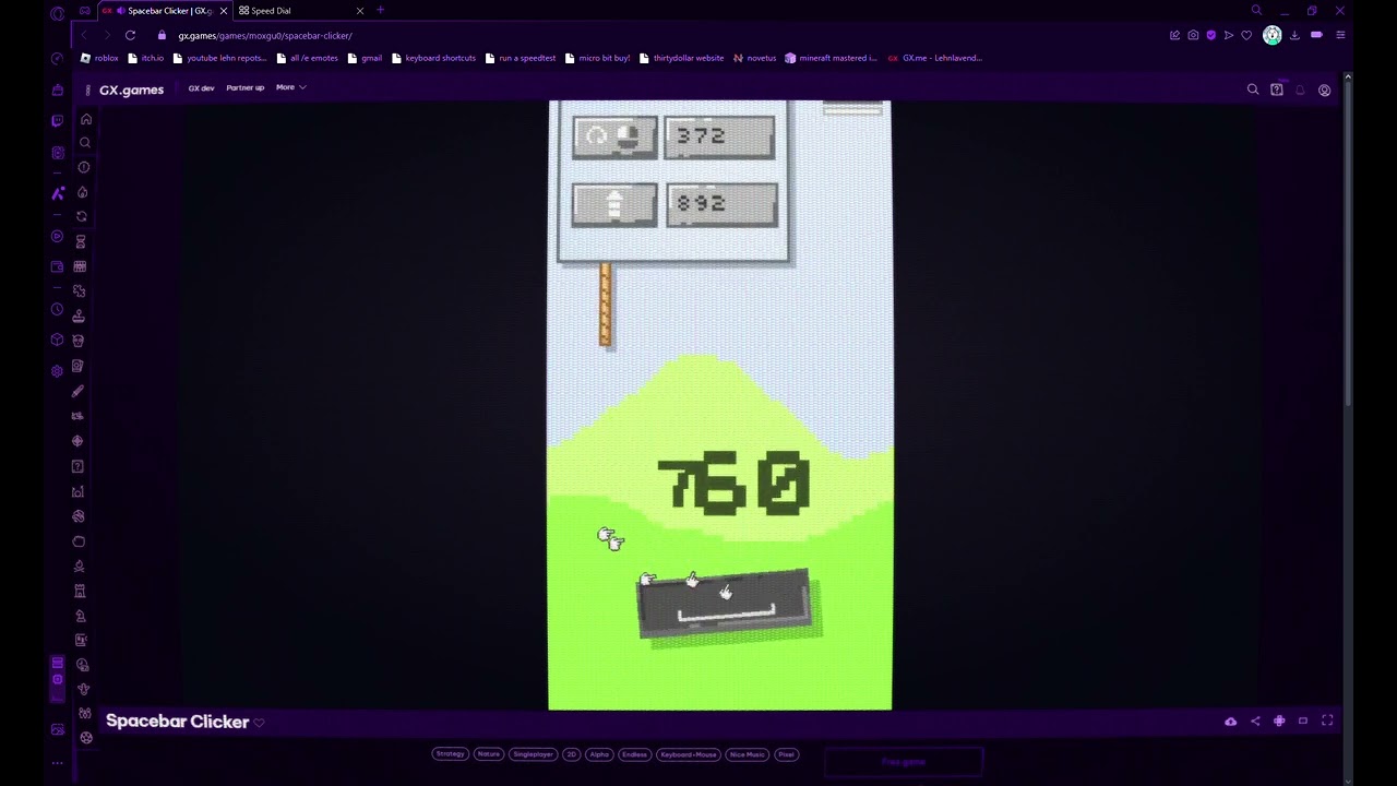 playing Spacebar Clicker on GX games