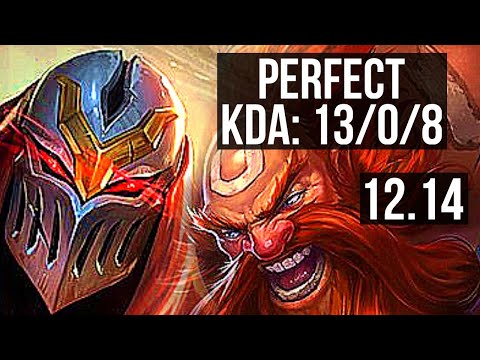 ZED vs GRAGAS (MID) | 13/0/8, Legendary, 1.7M mastery, 900+ games | KR Diamond | 12.14