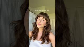 How I style my bangs with no heat! #bangs #hairstyle #wavyhair
