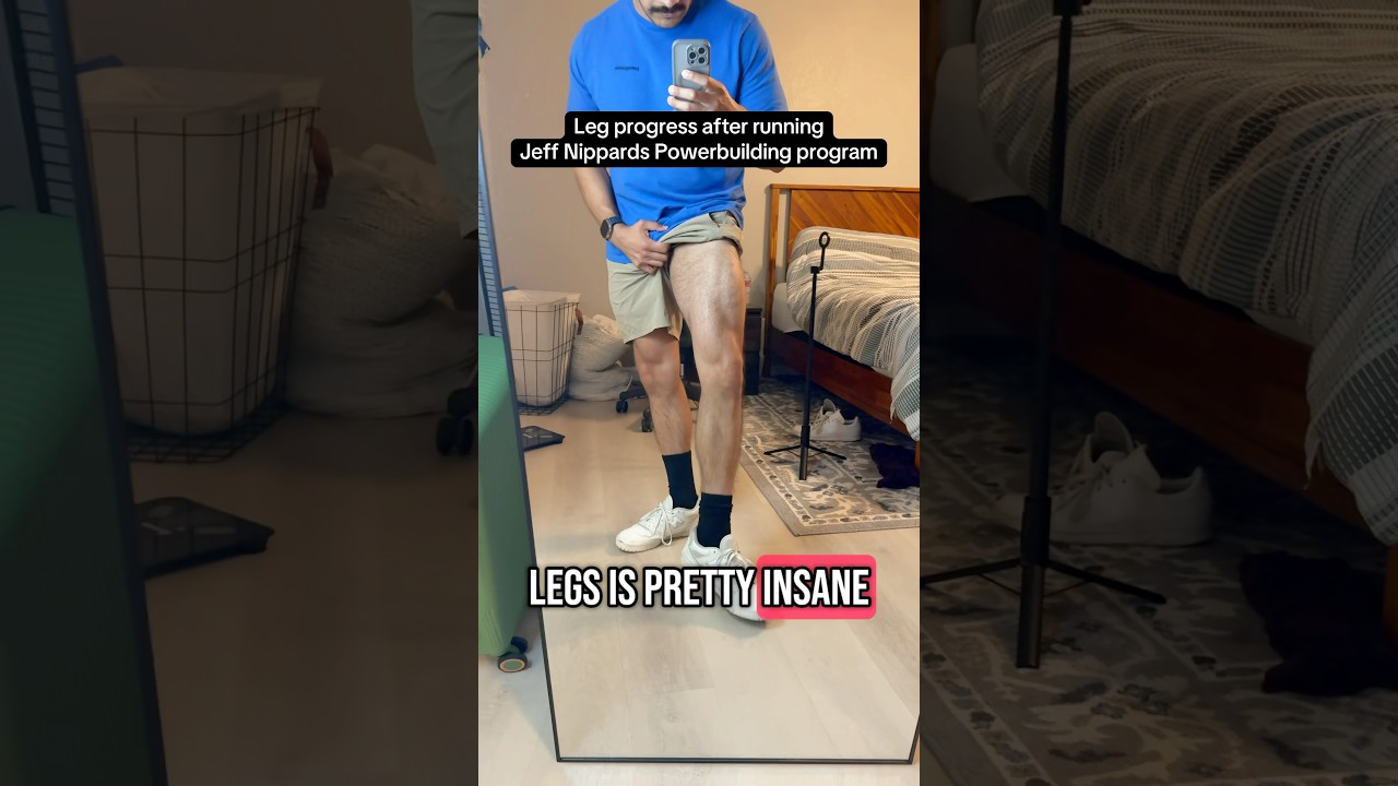 Leg progress after running Jeff Nippard’s powerbuilding program #powerbuilding #jeffnippard