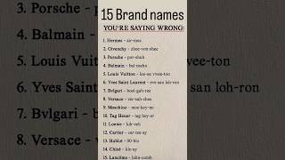 Brand Names You might be saying them Wrong! 🤥 #shorts #knowledge #smart #brand #luxury #love
