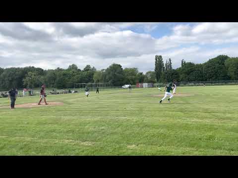 Me hitting a double in the British Baseball Federation (aka The Show)