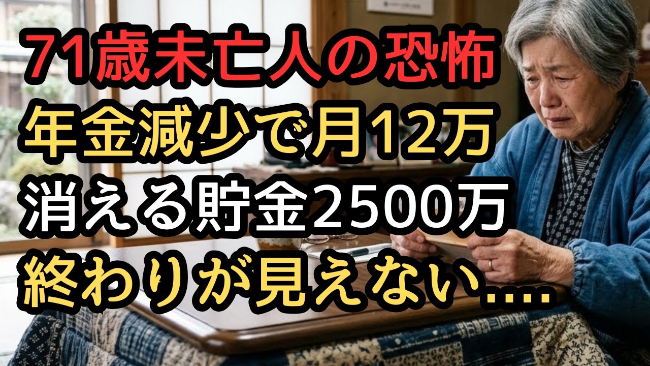 「年金月12万じゃ生きていけないわ…」71歳未亡人の恐怖、夫の急死で年金半減。貯金2500万が猛スピードで消える孤独な日々から、見栄を捨てて掴んだ新たな居場所