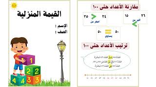 مطوية القيمة المنزلية الصف الاول ابتدائي
