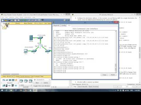 CCNA2 9.3.2.10 Configuring Extended ACLs Scenario 1