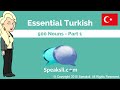 500 Turkish Nouns - Part 1 | Learn Turkish | Turkish Vocabulary