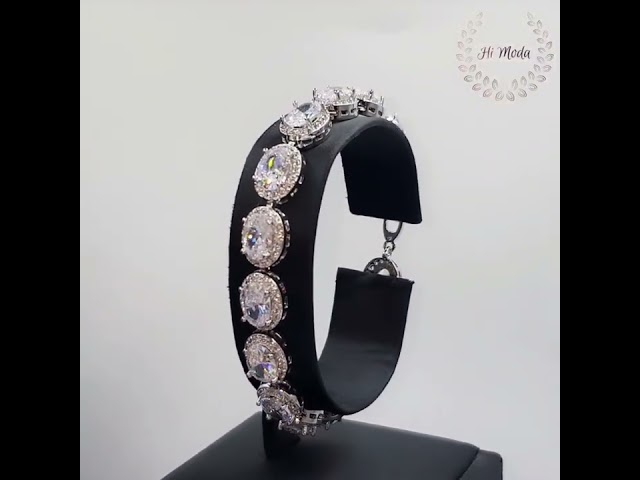 طقم زركون فضي لمعة ألماس أنيق ومميز