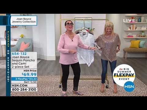 Joan Boyce Sequin Poncho and Cami 2piece Set