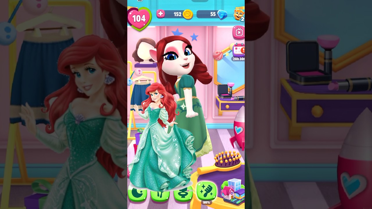 Disney's Ariel Makeover 😍🤩🥰❤️#angela #disney #ariel #princessariel #cute #girlgamer #shorts